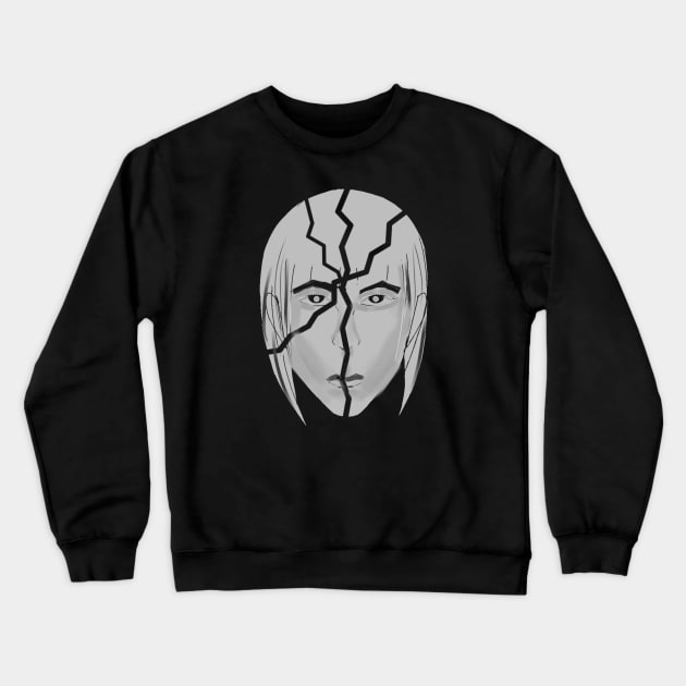 Broken cyberpunk head Crewneck Sweatshirt by Musicartnlife